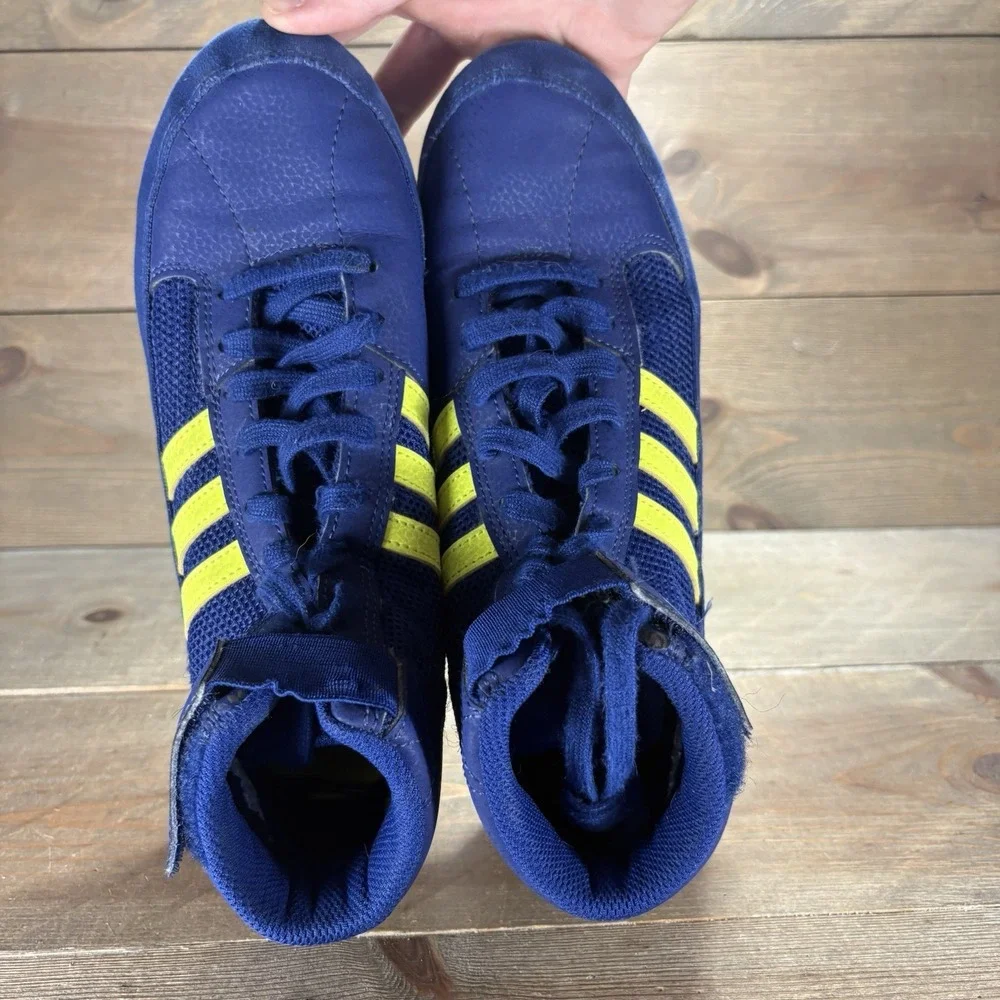 adidas HVC kid youth size 6 wrestling shoes blue athletic sneakers